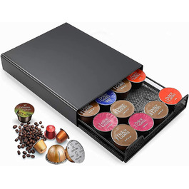 Організатор для капсул Dolce Gusto та Nespresso, ящик на 20 капсул, чорний
