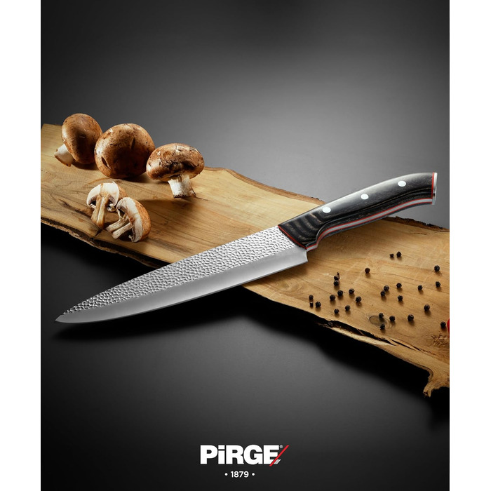 Ніж кухарський Pirge 21 см з нержавіючої сталі DIN 1.4116, Full Tang, ручка з композитного дерева, 56 HRC