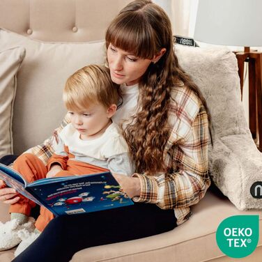 Лежанка-підголівник Nestlé Pelz: стильне крісло-лежак для читання в ліжку, штучне хутро, з підлокітниками, для дорослих та дітей