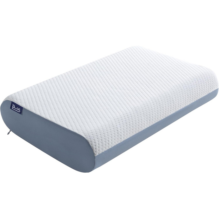 BedStory Pillow, Gel Memory Foam Pillow, Orthopedic Pillow, Visco Pillow, Neck Support Pillow with 2 Firmness Levels, Ergonomic Pillow with Washable Cover, 40x60x11cm, blue 40x60x11cm Blue