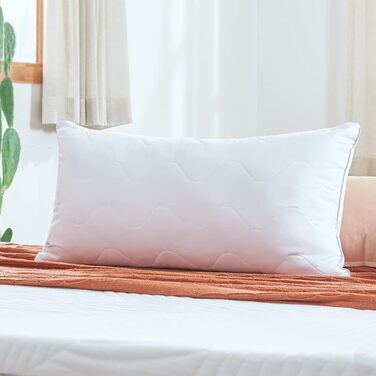 Sweetnight Pillow 40x80 Pillow for Side Sleepers Soft & Supportive Sleeping Pillow Washable Children's Pillow Double-Layer Quilted 800g Pillow Filling with Zipper (40 x 80 cm)
