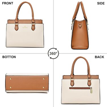 Стильна жіноча сумка-тоут KURGOOL з натуральної шкіри, двоколірна, бордового кольору (A1)