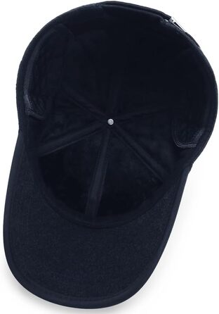 YAMEE Бейсболка чоловіча зимова зі складними навушниками, унісекс, тепла шапка, зимова кепка, осінь/зима, м'яке внутрішнє оздоблення, універсальний розмір (2080/Blau)