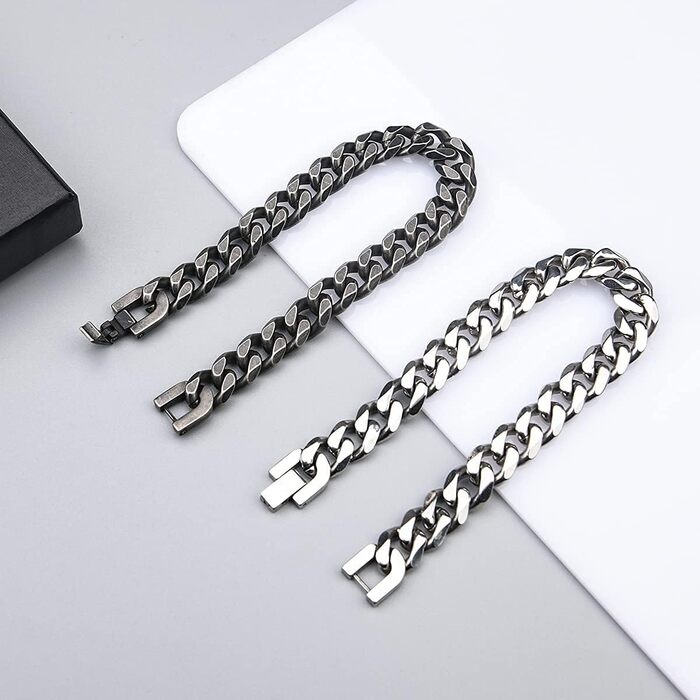 Браслет чоловічий Flintronic з нержавіючої сталі, ланцюгова броня, 10 мм, 21 см, срібляний