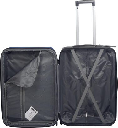 Набір валіз DMS® 7-елементів: 3 валізи (M/L/XL) з ABS-пластику, 360° колеса, кодовий замок + 4 чохли для одягу. Легкі, міцні, розширювані, для подорожей та бізнесу (Кобальтовий синій)