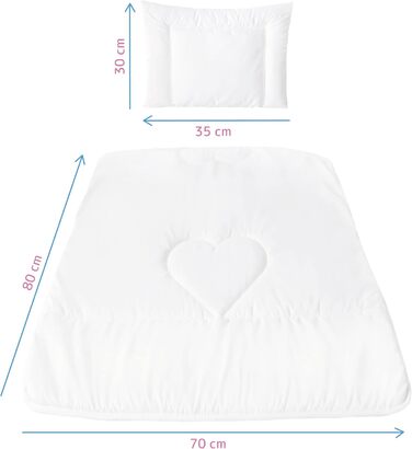 Набір постільної білизни для малюків: ковдра 80x70 см та подушка з 100% бавовни, для ліжечка або візочка