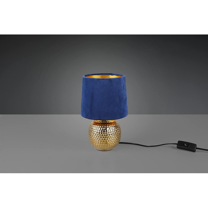 Торшер Reality Leuchten Sophia R50821015: керамічний торшер з абажуром з тканини, золото, зелений/блакитний, E14