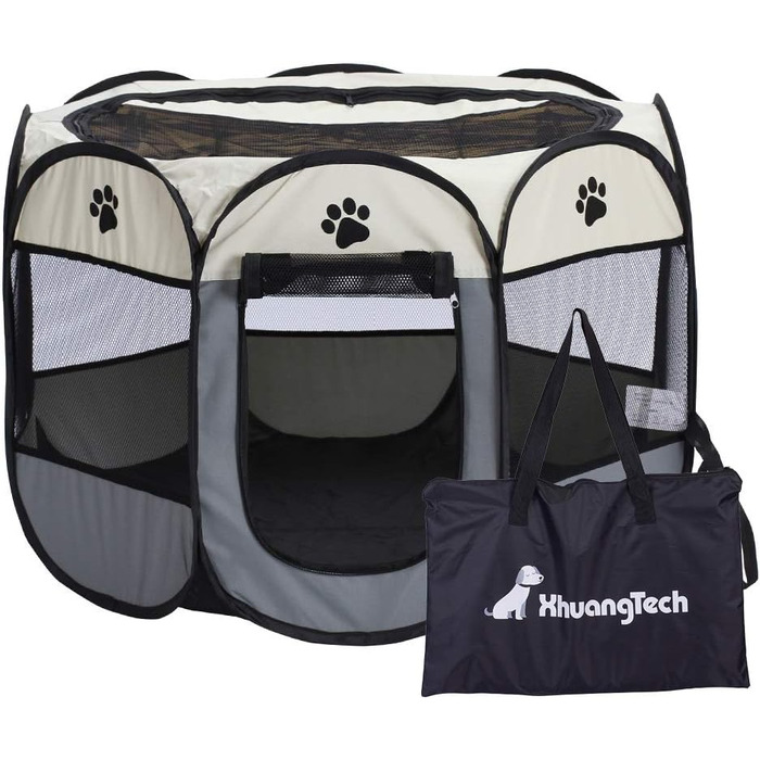 Трансформер для тварин XhuangTech: переноска-стійка для собак, котів, цуценят, для дому та вулиці (сірий & бежевий)