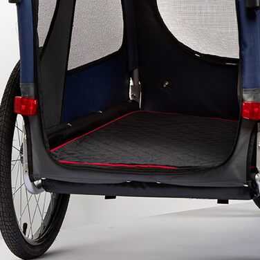 DOGGYHUT® Преміум великий велосипедний причіп для собак 2 в 1 / Візок для собак / Біговий візок для собак, об'єм 270 літрів, для собак середніх та великих порід до 35 кг, чорна матрац для собак