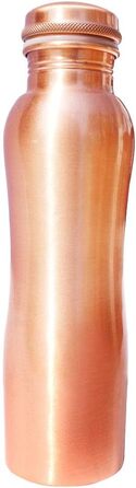 Copper water bottle with diamond cut design, leak-proof, Ayurvedic drinking vessel, copper vessel for sports, gym, outdoors, yoga (Design 3)