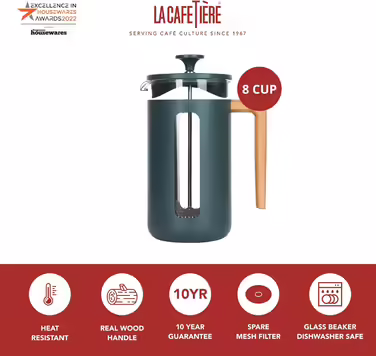 Френч-прес La Cafetière Pisa, 8 чашок, нержавіюча сталь, зелений, у подарунковій коробці