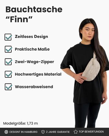 Чоловіча/жіноча поясна сумка LARKSON Finn - стильна гірчаста сумка на пояс для спорту, відпочинку, міста, фестивалів, кросбоді з водонепроникним піском