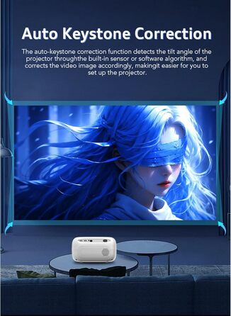 LQWELL HY300 PRO Mini Beamer: портативний проєктор 4K/1080p з Android 11, WiFi 6, Bluetooth 5.0, Airplay/Miracast, для Android/iPhone/PC/Mac/Switch