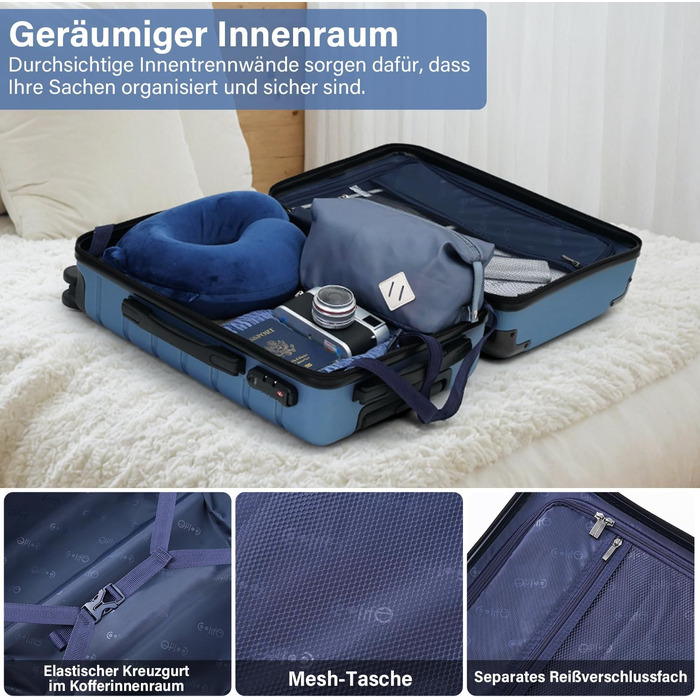 Набір валіз COOLIFE 3 в 1: Жовто-чорний дорожній набір з TSA-замком та телескопічним ручками | Rollkoffer