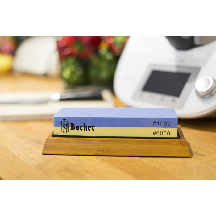 Набір точильних каменів Bacher Premium Schleifstein 400/1000: точило, сталевий шліф, з інструкцією та лапстином