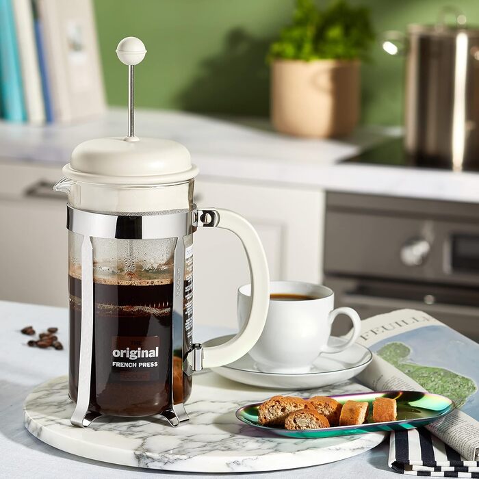 Bodum CAFFETTIERA Coffee Maker (French Press System, Permanent Stainless Steel Filter, 1.0 liters) Cream, Creme 8 Cup Cream