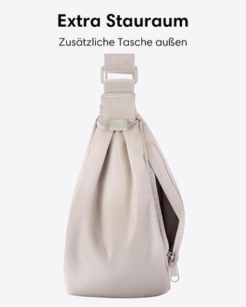 Сумка через плече LARKSON Solveig Medium бежева - Містка напівмісяць, водонепроникна (6.5 л)