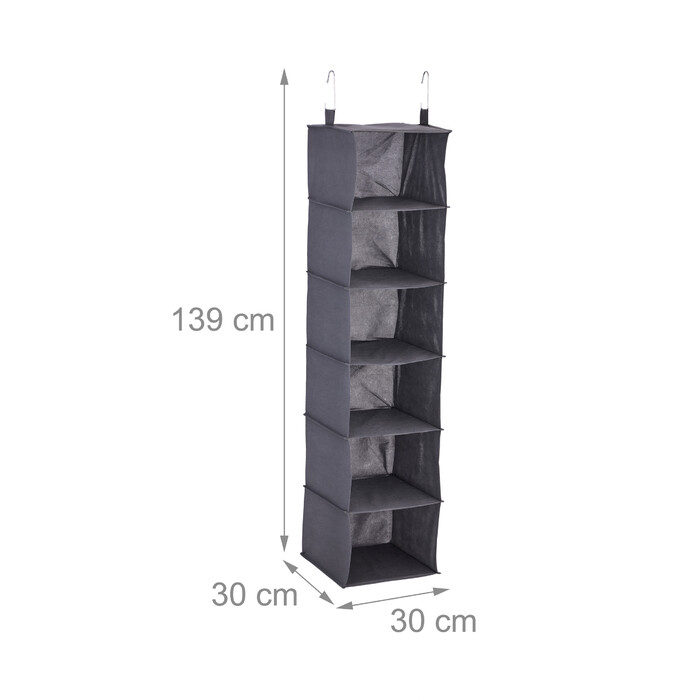 Relaxdays Hanging Shelf Closet Organizer with 6 Compartments