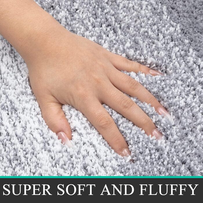 Enyhom 3-Piece Microfiber Bath Mat Set - Non-Slip Bathroom Rugs & Toilet Mat Set - Soft & Washable - Grey - 45x65cm, 50x80cm, 50x60cm