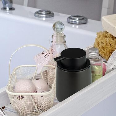 Дозатор для мила XUDREZ, 380 мл, кераміка, для кухні, наповнюваний, чорний