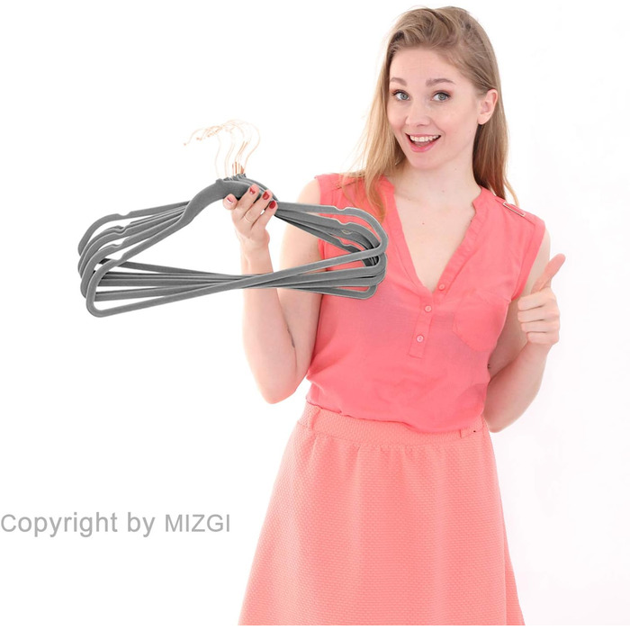 Плечики для одягу MIZGI Premium Heavy Duty - 50 шт. (білий/сірий)