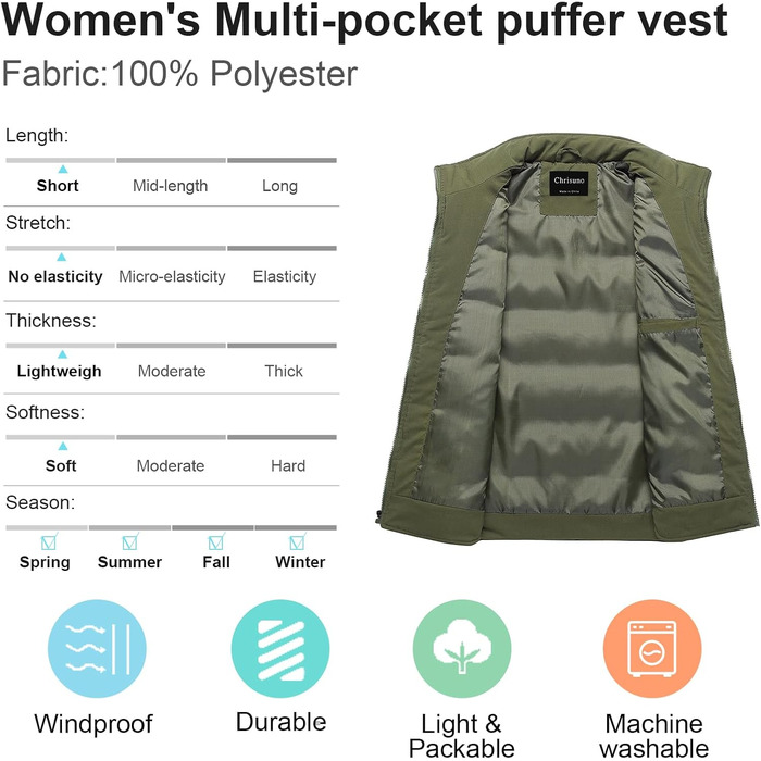 Чоловіча пухова жилетка Chrisuno Casual з капюшоном, стеганий пуховик, жилетка для активного відпочинку та катання на лижах, зелений (армійний)