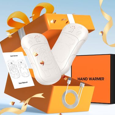 Електричні грілки для рук, 2 шт. 6000mAh, акумуляторні, багаторазові, для активного відпочинку, полювання, гольфу, кемпінгу, теплий подарунок для жінок, чоловіків, дітей, бежевий