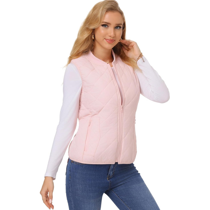 Жіноча степна жилетка Fuinoth з рифленим коміром, світло-рожевого кольору (XXL)