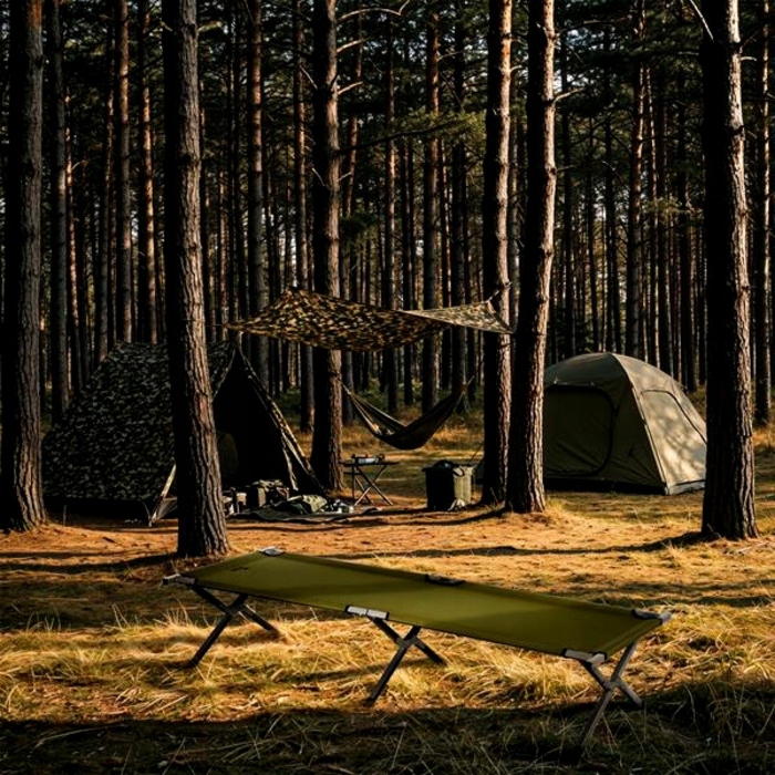 Польове ліжко Nils Camp, 200 x 61 см, зелене