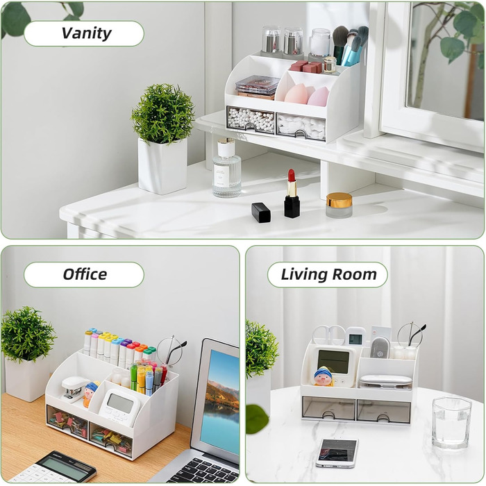 VITVITI Toothbrush Holder for Bathroom Electric Toothbrush Holder Bathroom Organizer with 2 Drawers Storage for Toothpaste Cosmetics Makeup Organizer Cosmetic Storage Box