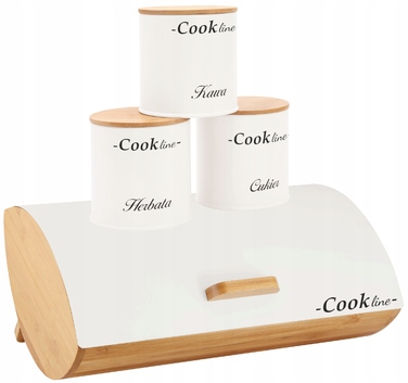 Набір для зберігання хліба Cook Line, білий метал