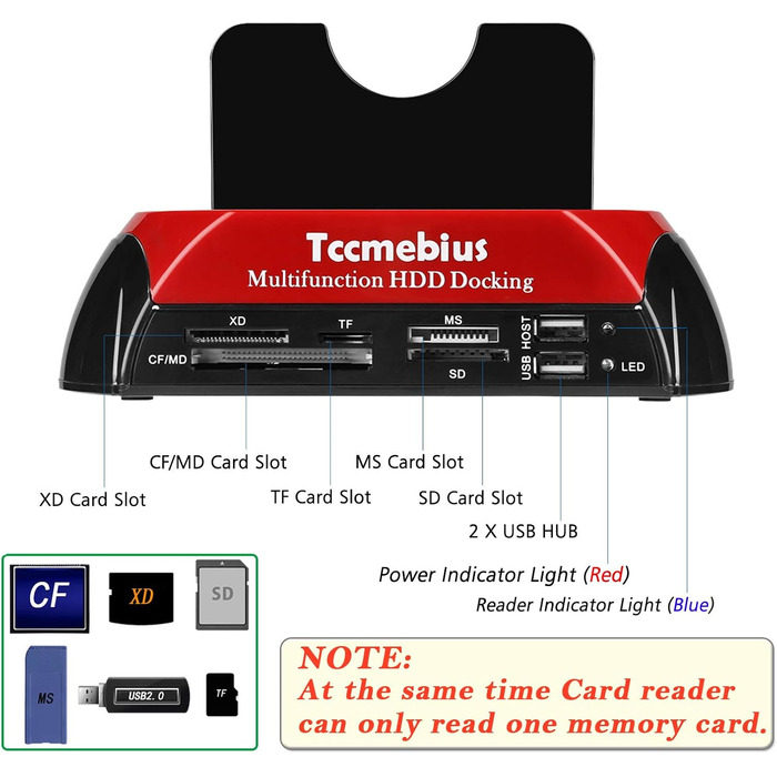 Док-станція Tccmebius TCC-S862-DE для HDD/SSD 2.5/3.5
