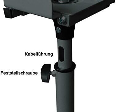 Підставка для колонок Drall BS16B (2 шт.) - металеві стійки для акустики, регульована висота, з кабелепроводом, чорний колір