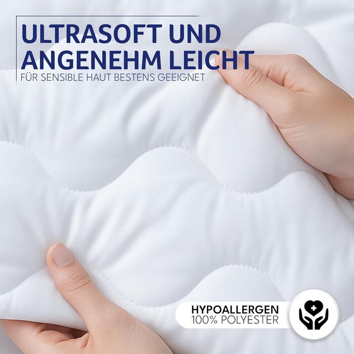 Пухова ковдра Gentle North 155x220/200x200 - для алергіків, м'яка, пухнаста, легкою літньою ковдрою, 60°C