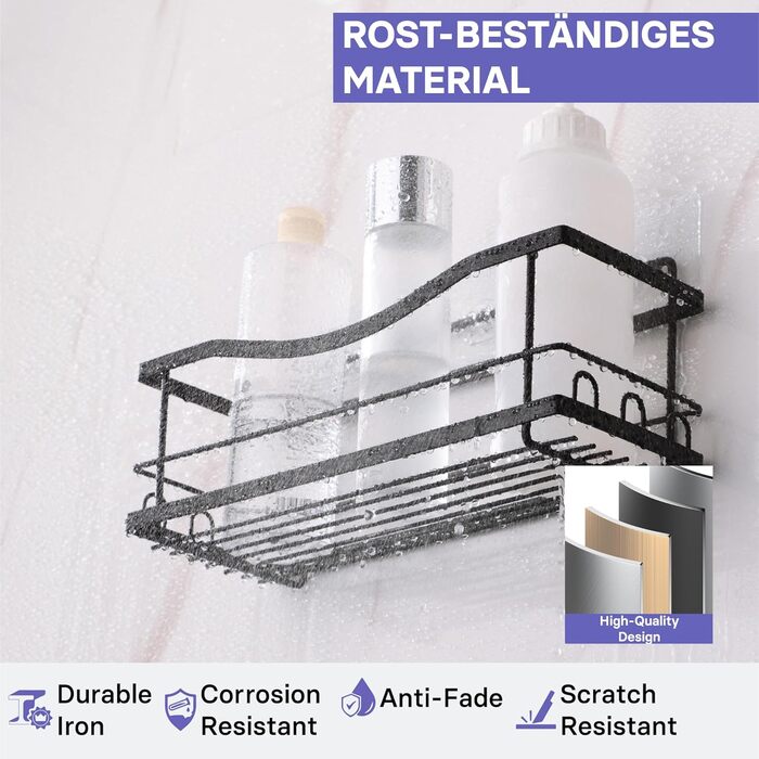 Дзеркальна поличка для душу KINCMAX з нержавіючої сталі без свердління (2 шт.)