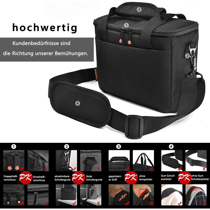 Чохол для DSLR камери FOSOTO: для Nikon, Canon, Sony. З дощем. Сумісний з D3400, D5600, D5500, D7500, EOS 4000D, 2000D, M50, A7R, A6400, A6100 (Чорний)