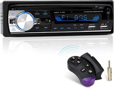 Автомобільна магнітола 1 DIN з Bluetooth, FM-радіо, MP3-плеєром, гучним зв'язком, керуванням на кермі, 2 USB для музики та зарядки