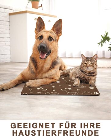 Підкладка під миску для собак та котів, неслизька, чорна 40x60 см. Швидковисихаюча, легко миється. Підкладка для миски для тварин.