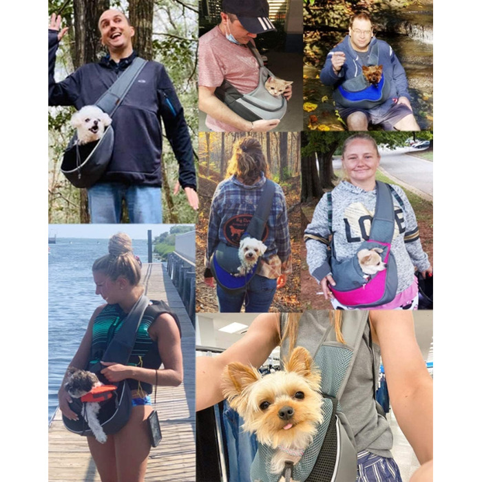 Переносна сумка-кенгуру для собак і котів, блакитна, 45 x 13 x 28 см, до 4.5 кг