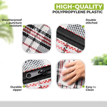 Pro-Lux Extra Large Laundry Storage Bags, Shopping Bags, Strong, Durable, XXL Moving Bags with Zipper and Handles, Reusable, 8 Pack
