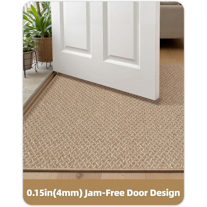 Килимок вхідний COLOR&GEOMETRY 44 x 76 см, протибрудовий килим для дому, нековзкий килимок біля дверей, колір хакі