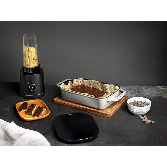 Кухонні ваги Zwilling Enfinigy з цифровим дисплеєм, функцією тарування, до 10 кг, USB-зарядка, чорного кольору