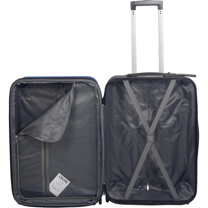 Набір валіз DMS® 7-елементів: 3 валізи (M/L/XL) з ABS-пластику, 360° колеса, кодовий замок + 4 чохли для одягу. Легкі, міцні, розширювані, для подорожей та бізнесу (Кобальтовий синій)