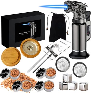 RoseFlower Cocktail Smoker Set, Nostalgie Smoker Set for Whiskey, Drinks, Bourbon, Steak, Fish and Cheese – Infused Smoke for Drinks and Food – Home/Garden/Grill - Father's Day Gift #2