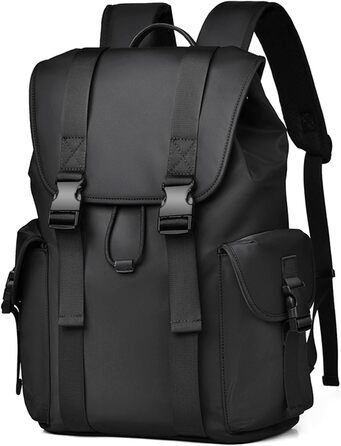 Чоловічий та жіночий рюкзак Vintage 17.3 дюйми, водонепроникний, для ноутбука, школи, подорожей, чорний