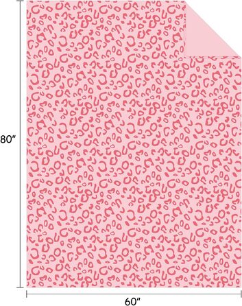 Плед з флісу FIBER HOUSE: теплий, м'який, 150x200 см, колір коричневий леопард/рожевий леопард