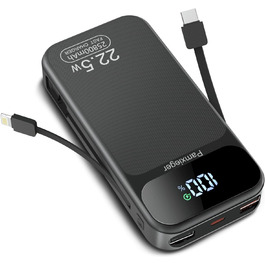 Power Bank 25800 mAh з швидкою зарядкою 22,5W PD3.0 QC4.0, LCD дисплей, USB-C, для смартфонів та планшетів