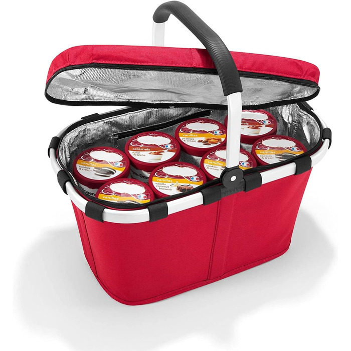 Термосумка-кошик Reisenthel carrybag iso, червоний, ізотермічний, водовідштовхувальний, з кришкою для покупок