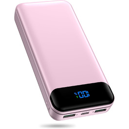 Enerwow Power Bank 27000mAh: Швидка зарядка 30W PD, Digital Display, USB-C, Рожевий | Powerbank для iPhone 15/14/13/12 Pro Max та інші пристрої