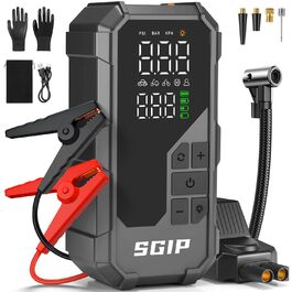Пускозарядний пристрій для авто 7000A з компресором 150PSI, Powerbank 26800mAh для бензину (до 9л) та дизеля (до 8л), LED-ліхтар